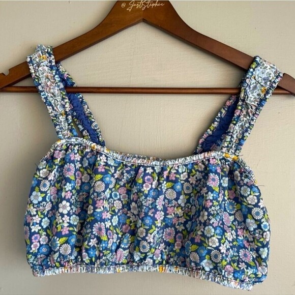American Eagle Micro Floral Mixed Media Cropped Bralett Cami Tube Top Womens XL - Picture 4 of 10